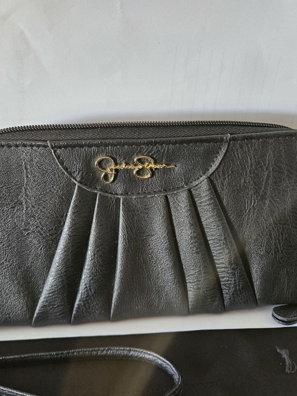 Jessica Simpson Women's Pleated Wristlet Clutch with Gold Accent